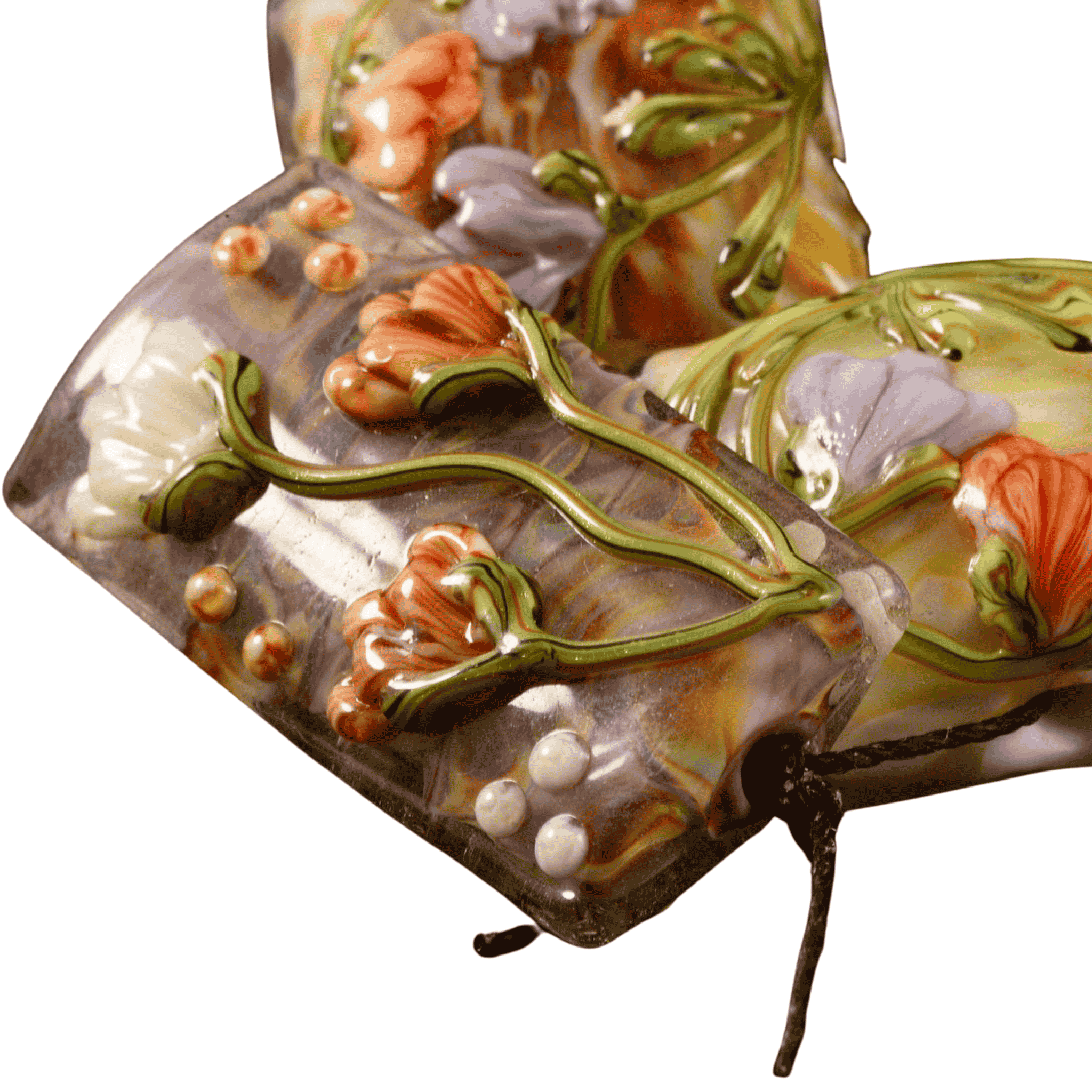Grace Lampwork Beads – Antique Garden Focal Bead Trio (Pillow & Kalera)