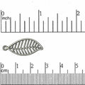 27mm Leaf Pendant Charm - Made of Pewter - Satin Rhodium Silver and Satin Hamilton Gold Finishes - Sold by the Piece - K59