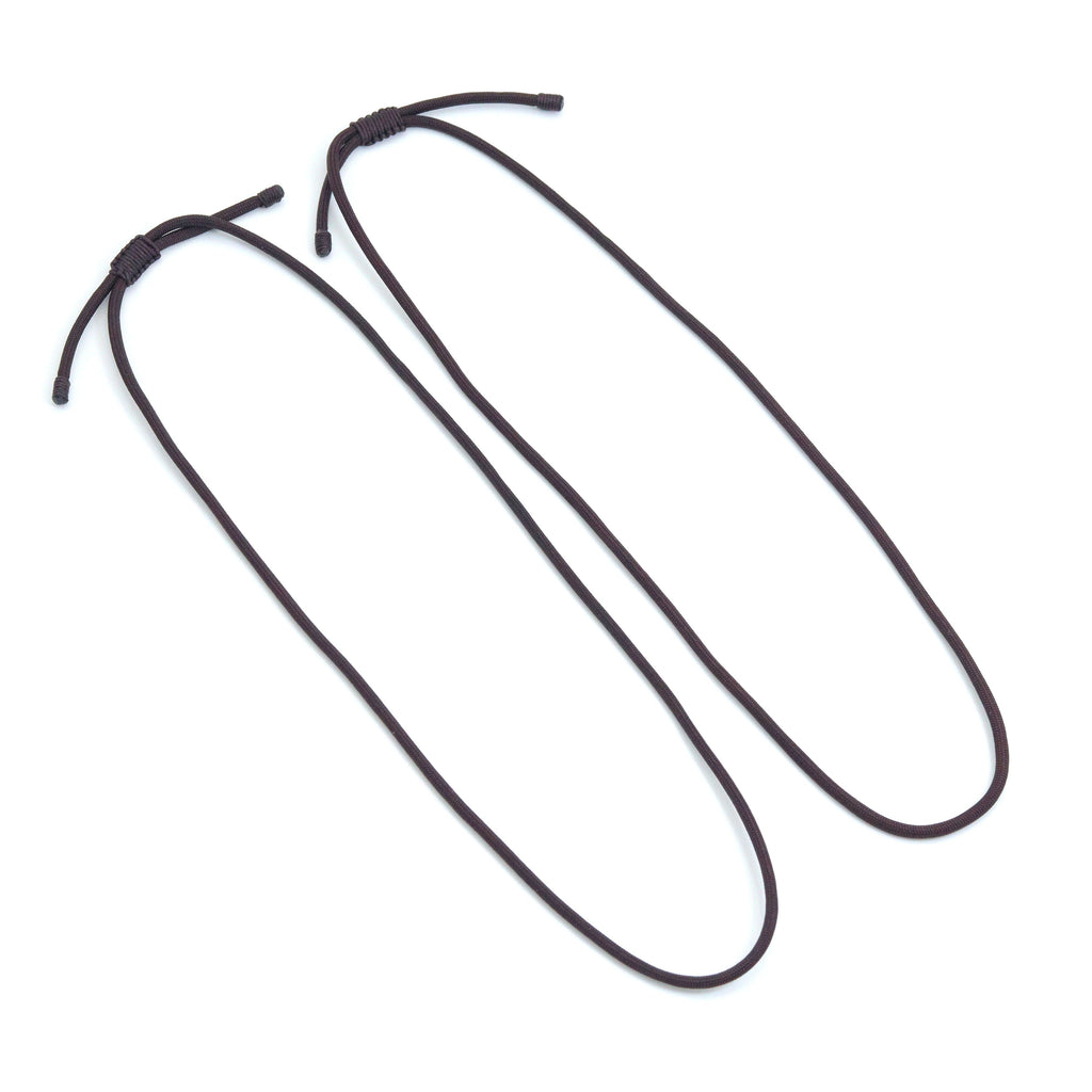 Two dark adjustable cord necklaces with sliding knot closures on a white background