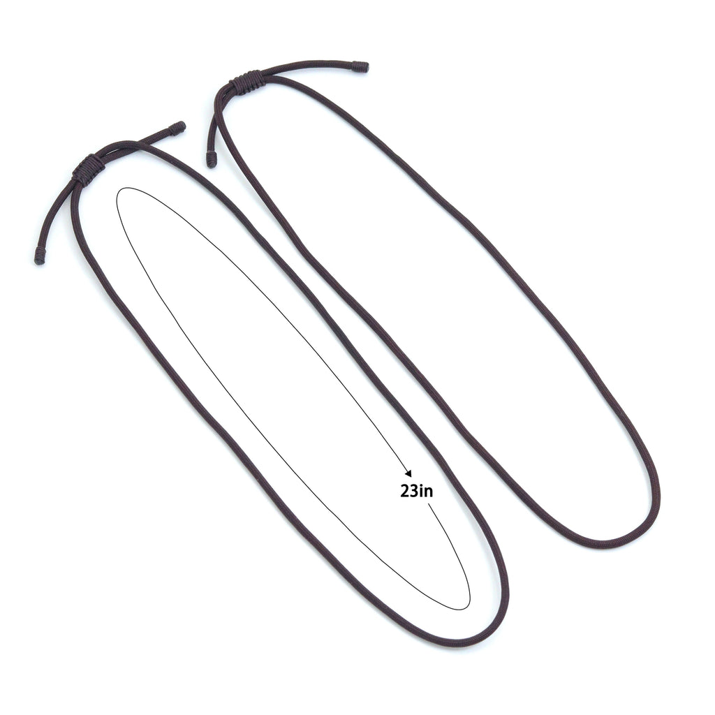 Adjustable cord necklaces with a length diagram labeled 23 inches