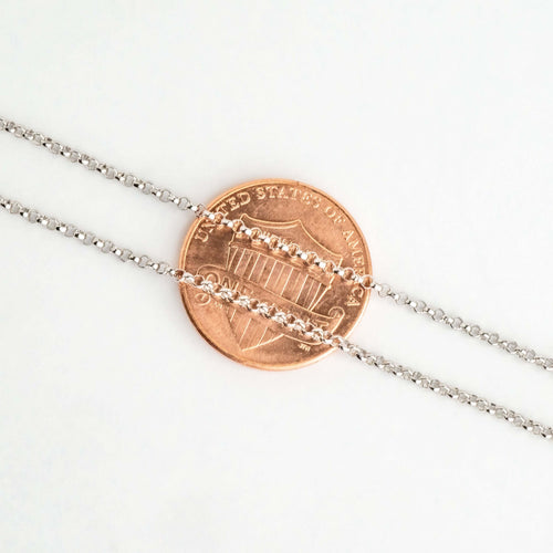 1.50mm Rolo Chain Sterling Silver Necklace with Spring Ring Clasp - Available in 3 Sizes - Made in Italy - .925 Sterling Silver - N3ST