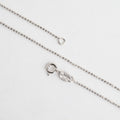 Sterling silver ball chain necklace with spring ring clasp and stamped Italy S925 tag