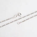 Sterling silver Figaro chain necklace with spring ring clasp and Italy S925 tag