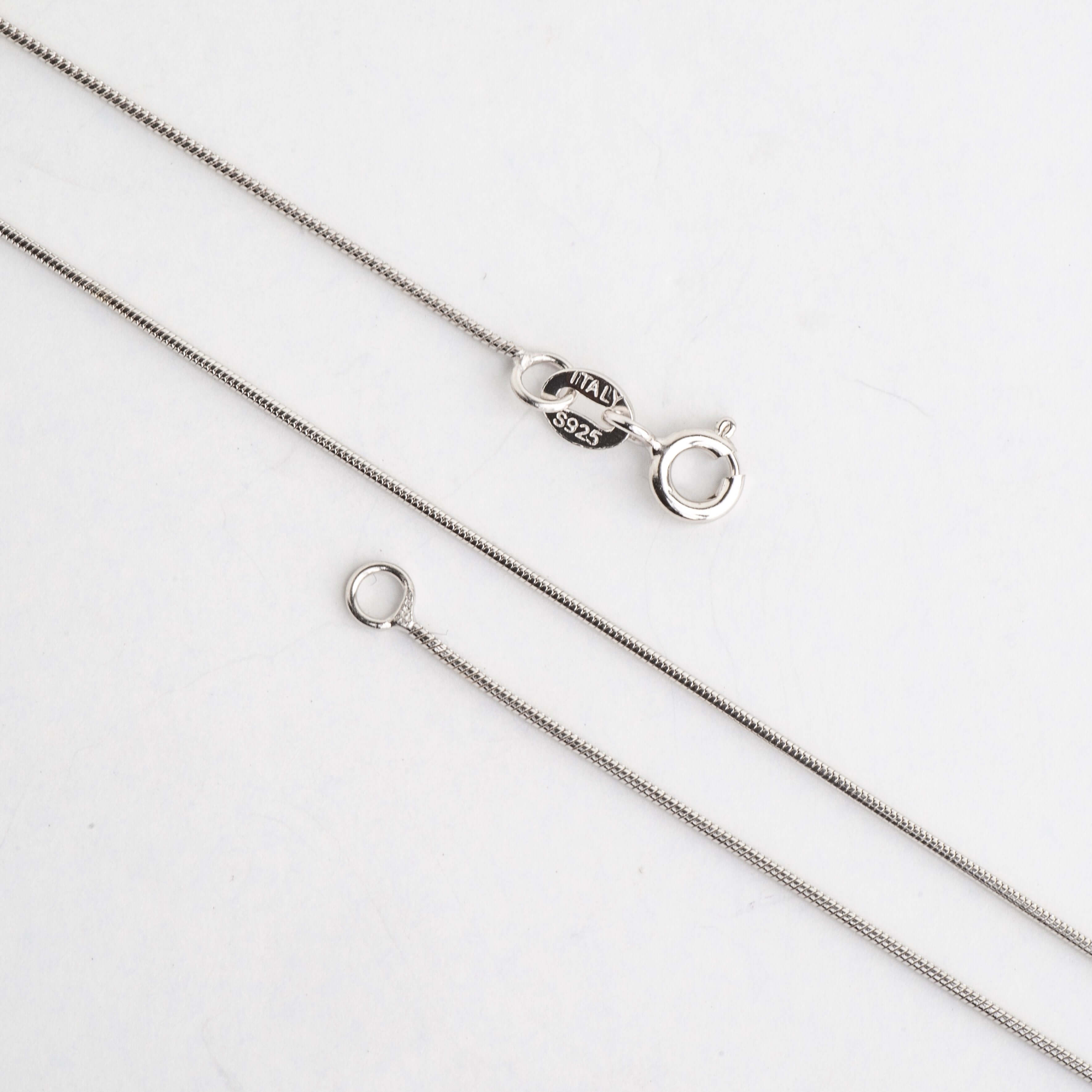 Snake Chain Sterling Silver Necklace - 3 Sizes - Made in Italy