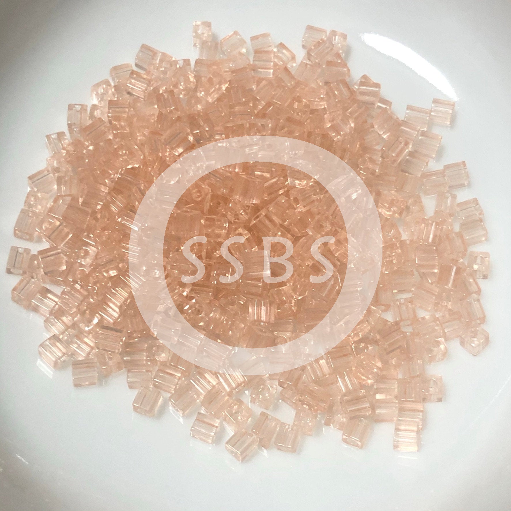 Miyuki 3 mm Square / Cube SB3-155 Transparent Light Tea Rose Beads - 5 or 10 gm