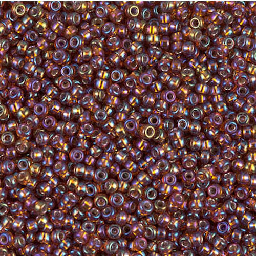 Miyuki 11-1005   11/0 Silver Lined Dark Topaz AB Seed Beads - 5 or 10 gm