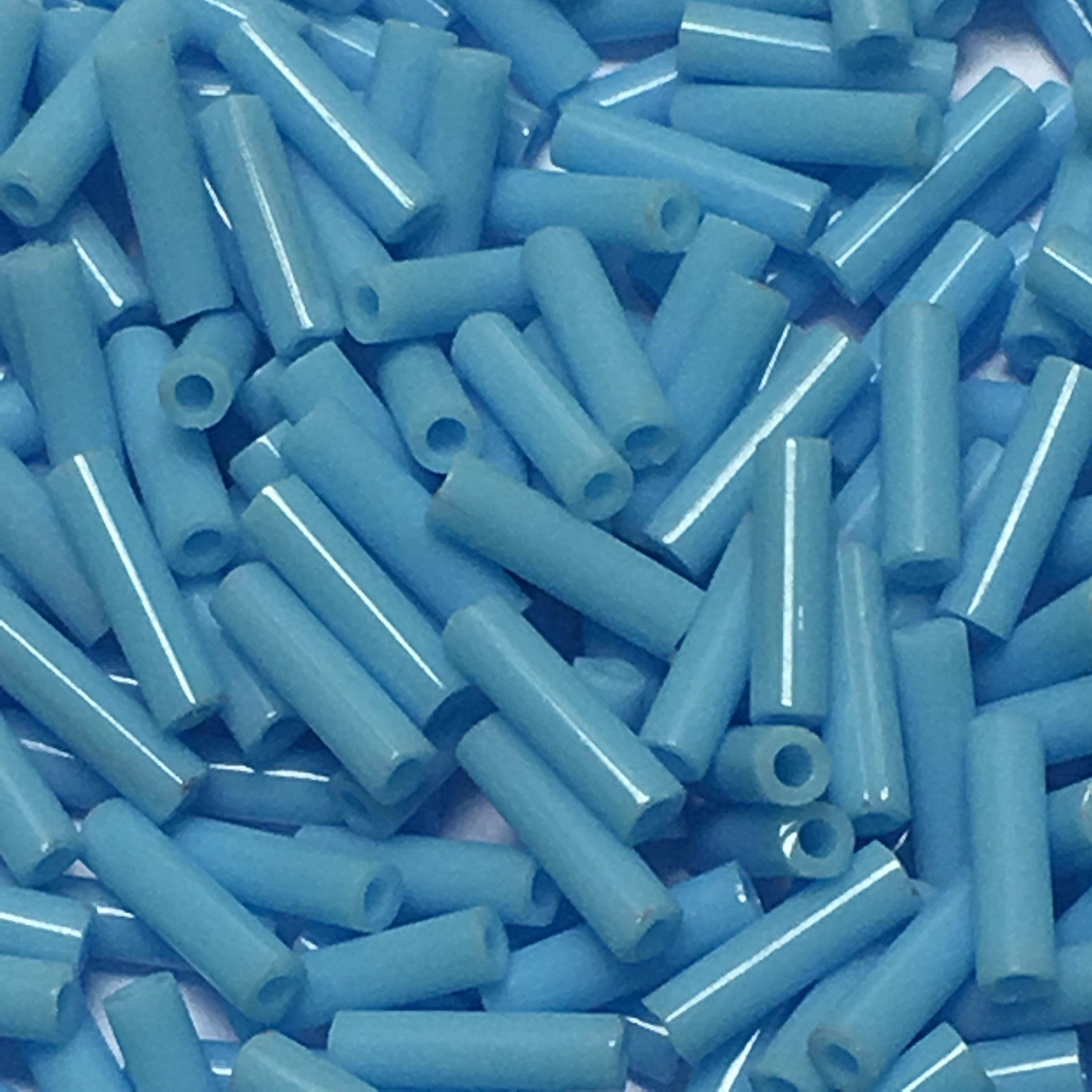 Miyuki BGL2-413  #2 Opaque Turquoise Blue Bugle Beads, 6 mm - 5 or 10 Grams