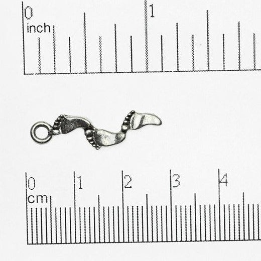 8mm x 28mm Gold or Pewter Baby Steps Charm - CBS749