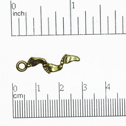 8mm x 28mm Gold or Pewter Baby Steps Charm - CBS749