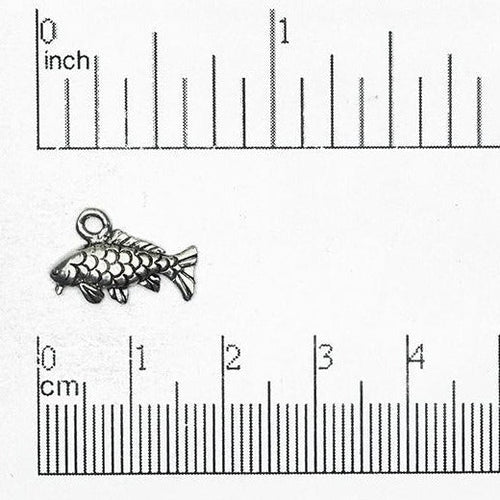 16mm x 10mm Koi Fish Charm - Antique Pewter & Gold Finishes - Sold Individually - CBS2136