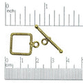 Square 14.5mm Bar 25mm Toggle Clasp Gold or Pewter Charm sold by the Piece - CBS2434