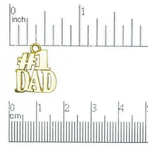 18mm x 15mm #1 Dad Charm - Made of Pewter - Sold Individually - CBS2441