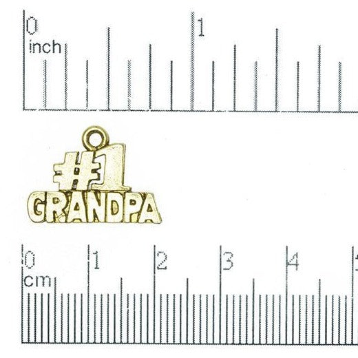 20mm x 15mm #1 Grandpa Charm - Made of Pewter - Sold Individually - CBS2443