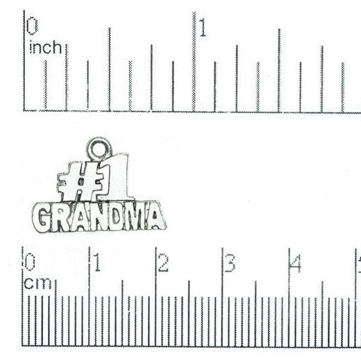 20mm x 14mm #1 Grandma Charm - Made of Pewter - Sold Individually - CBS2445