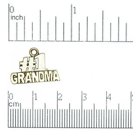 20mm x 14mm #1 Grandma Charm - Made of Pewter - Sold Individually - CBS2445