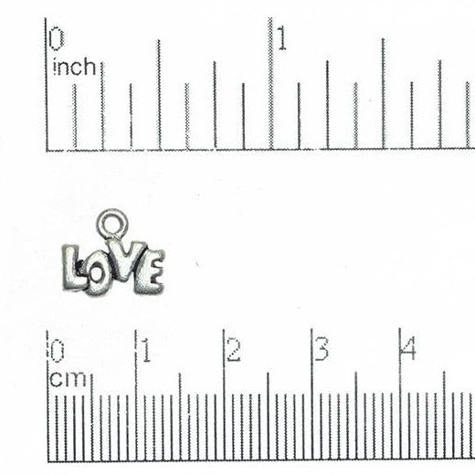 11mm x 9mm "Love" Charm - Made of Pewter - Sold Individually - CBS2862