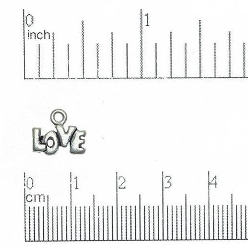 11mm x 9mm "Love" Charm - Made of Pewter - Sold Individually - CBS2862