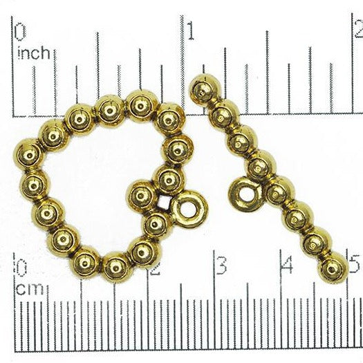 Heart 30mm x 30.5mm Bar 38mm Toggle Clasp Gold or Pewter sold by the Piece - CBS3704