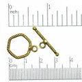 16mm Rope Texture Hexagon Toggle - Made of Pewter - Sold in a Set - CBS9433
