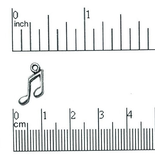 8mm x 15mm Gold or Pewter Musical Note Charm Sold by the Piece - CBS2265
