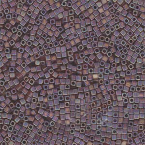 Miyuki SB18-134FR  Matte Transparent Dark Topaz AB 1.8 mm Square / Cube Beads - 5 or 10 gm