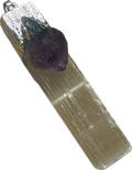 Selenite pendant with a purple amethyst accent