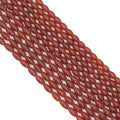 Carnelian Smooth Rice Beads, 8 × 12mm or 8 × 16mm, 15–16-Inch Strand