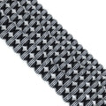 Black Onyx Smooth Round Beads with White Stripes, 10–14mm, 15–16-Inch Strand