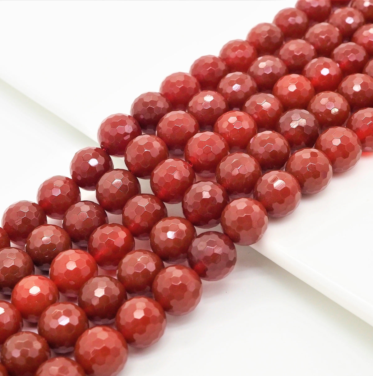 Carnelian Faceted Round Beads, 6–12mm, 15–16-Inch Strand