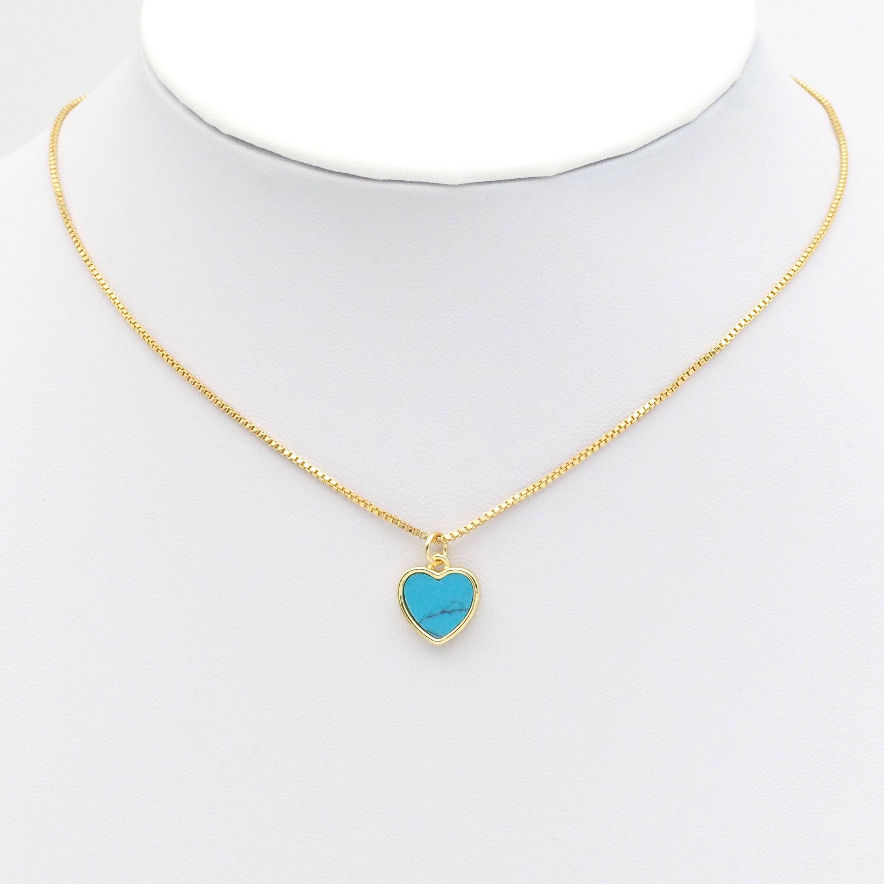 CZ Pearl Heart Charm - Gold/Silver/Rose Gold/Black 10mm Pendant