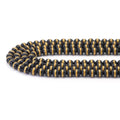 Black Onyx Smooth Round Beads with Golden Line, 8–12mm, 15–16-Inch Strand