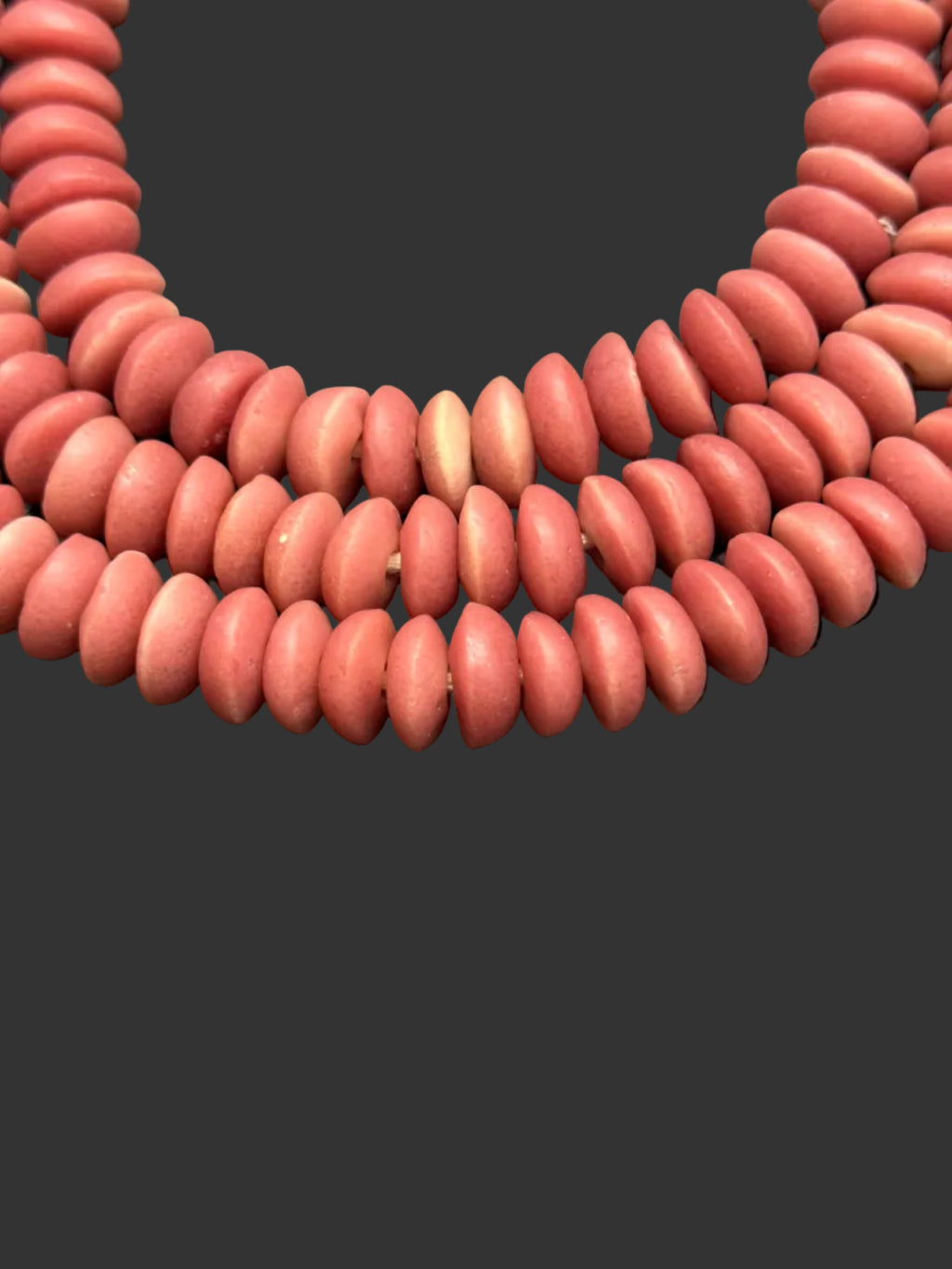 Ashanti Glass Rondelle Beads – Desert Rose Recycled Glass Strand