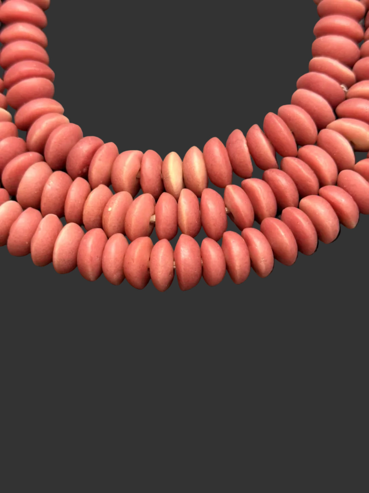 Ashanti Glass Rondelle Beads – Desert Rose Recycled Glass Strand