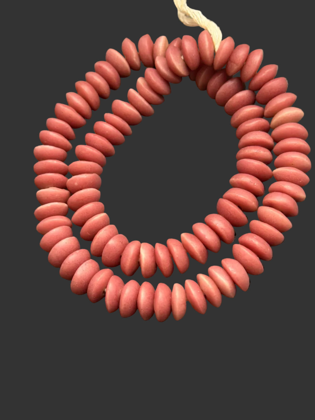 Ashanti Glass Rondelle Beads – Desert Rose Recycled Glass Strand