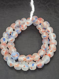 Authentic Red White Blue Krobo Recycled Glass Beads | Handmade Translucent Ghana Beads 12–14mm