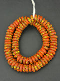 Designer Fused Krobo Rondelle Recycled Glass Beads | Authentic Ghana African Glass Beads | Jewelry Making Supplies