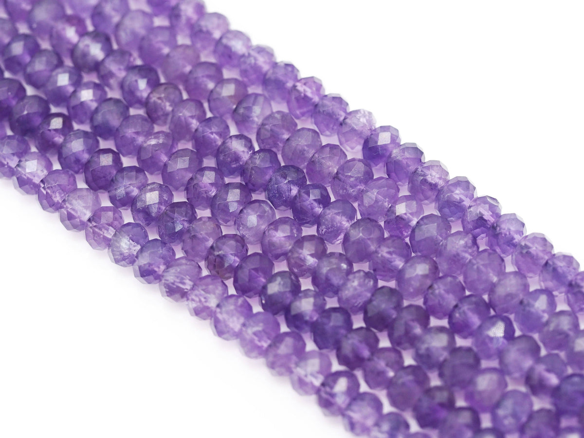 Amethyst Faceted Rondelle Beads, 4x6–6x10mm, 15–16-Inch Strand