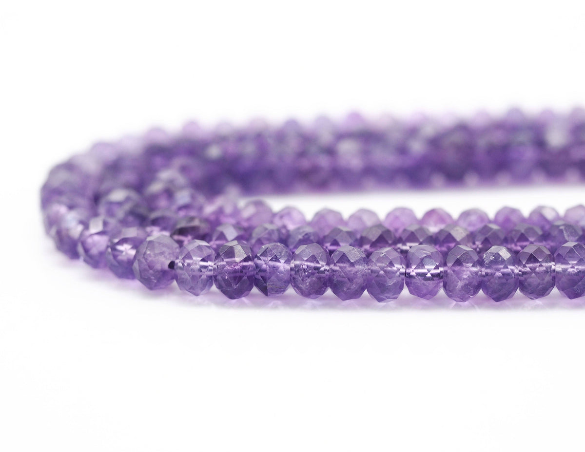 Amethyst Faceted Rondelle Beads, 4x6–6x10mm, 15–16-Inch Strand