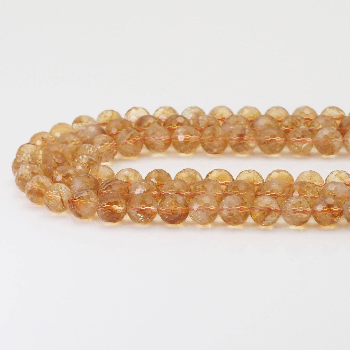 Citrine Faceted Round Beads, 6–10mm, 15–16-Inch Strand