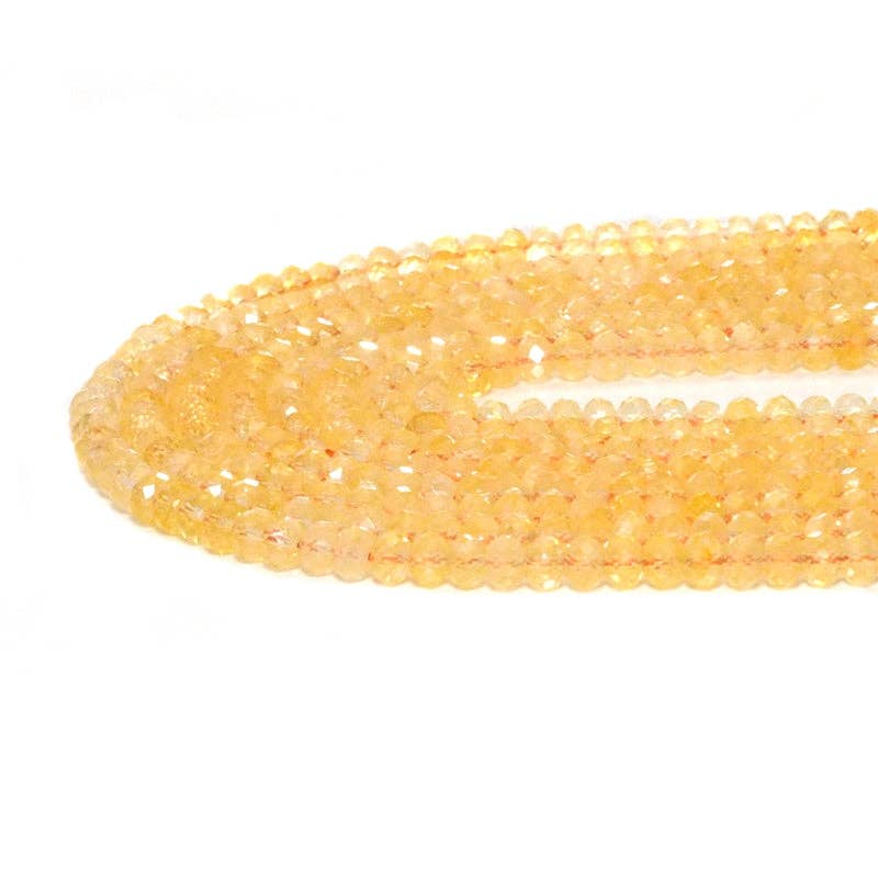 4x6mm Citrine Faceted Rondelle Beads, 15–16-Inch Strand