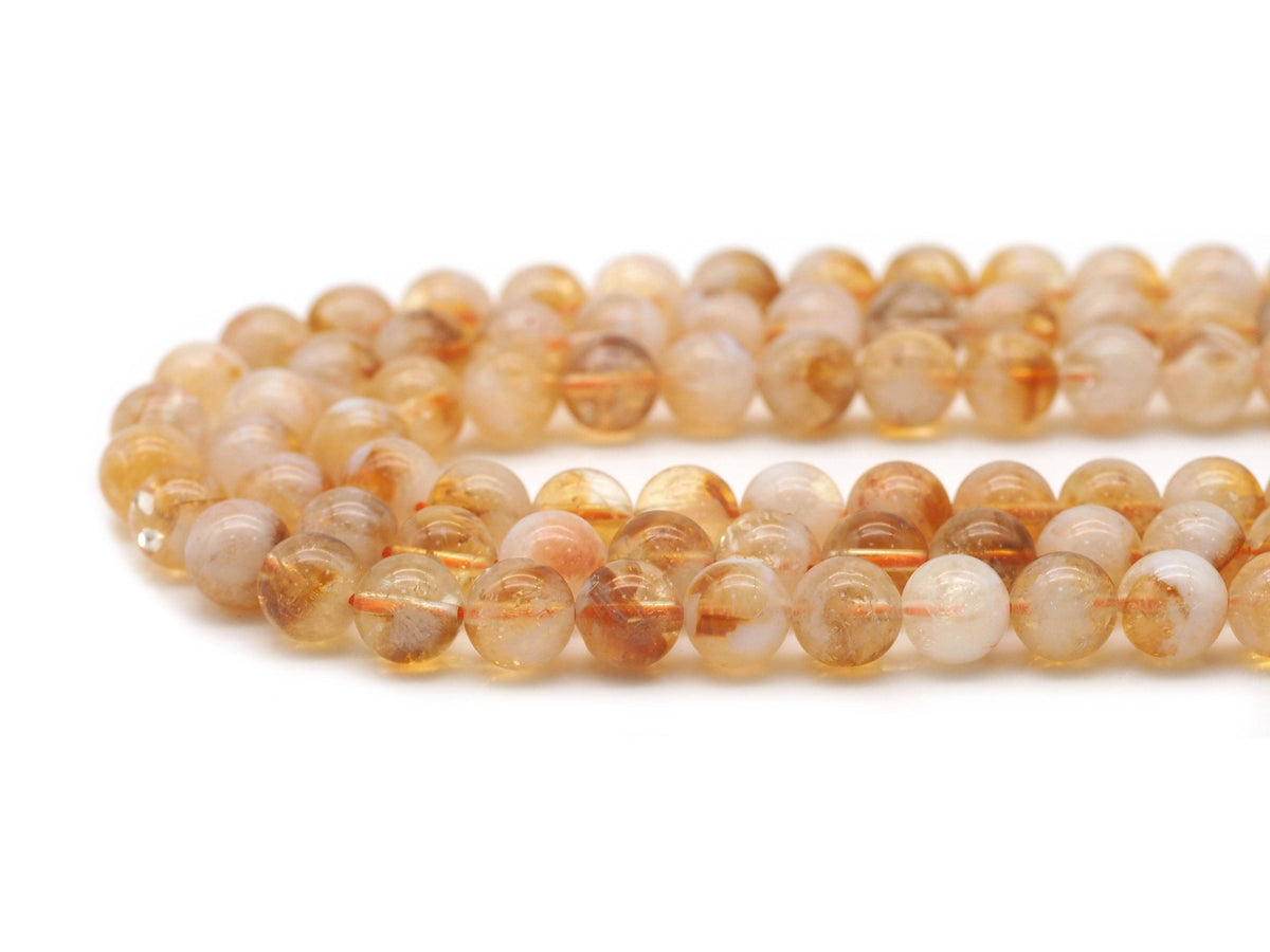 Citrine Smooth Round Beads, 8–12mm, 15–16-Inch Strand
