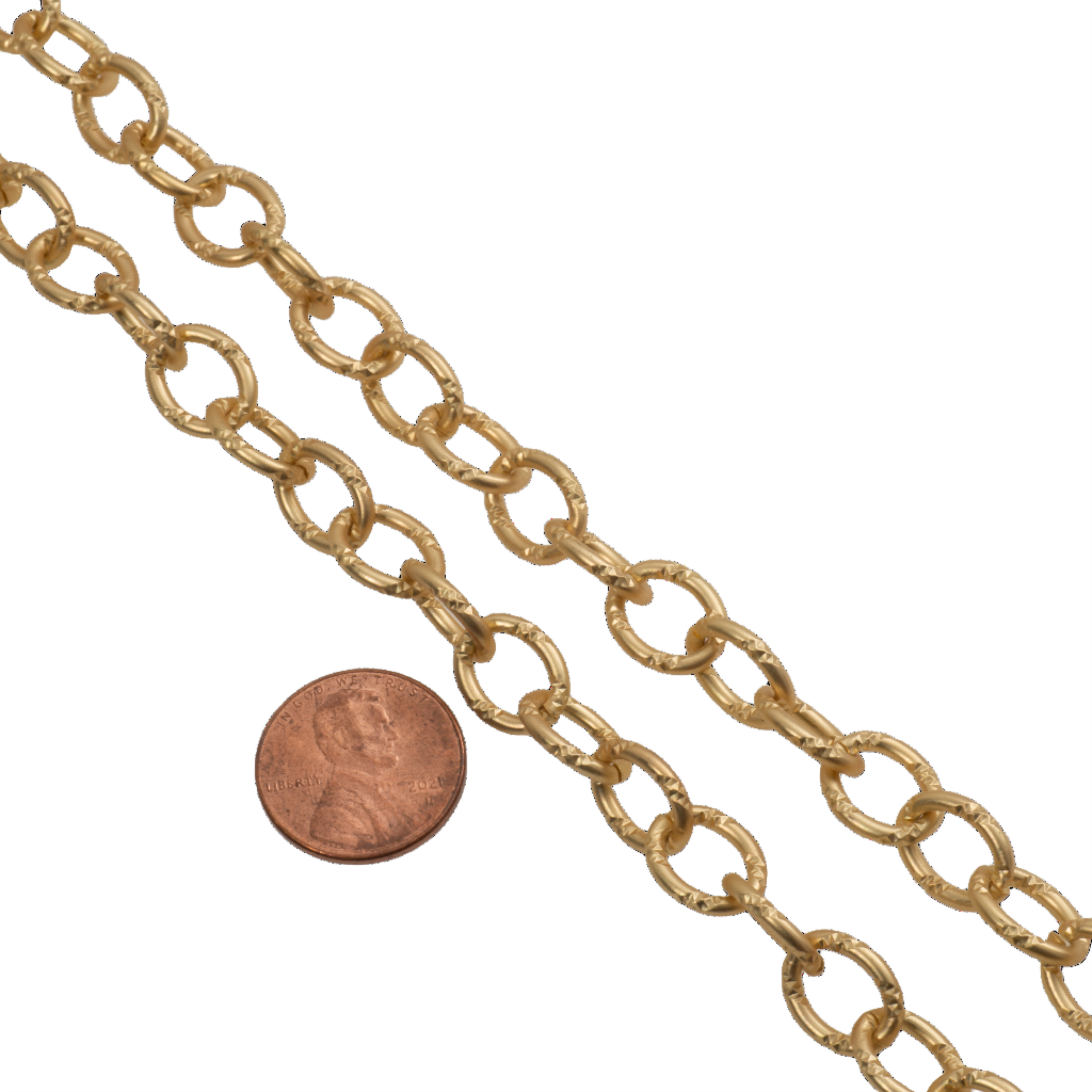 Cable Chain - Oval Textured 9.5mm x 12mm - Multiple Colors - Per Foot