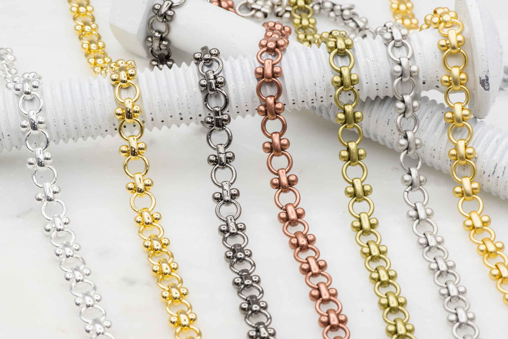 Cable Chain - 6.5mm - Available in Multiple Colors - Sold by the Foot - CH 152