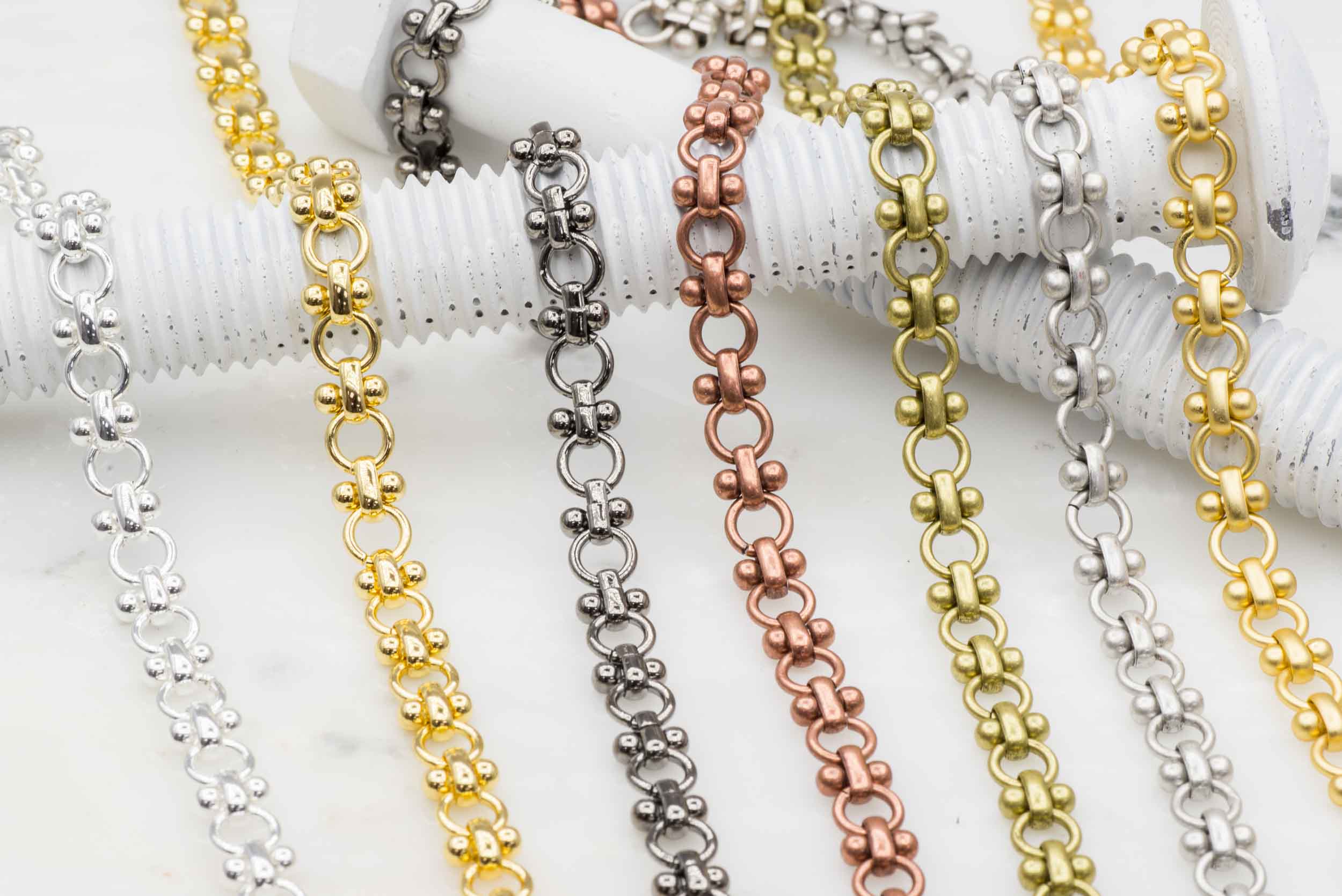 Cable Chain - 6.5mm - Available in Multiple Colors - Sold by the Foot - CH 152