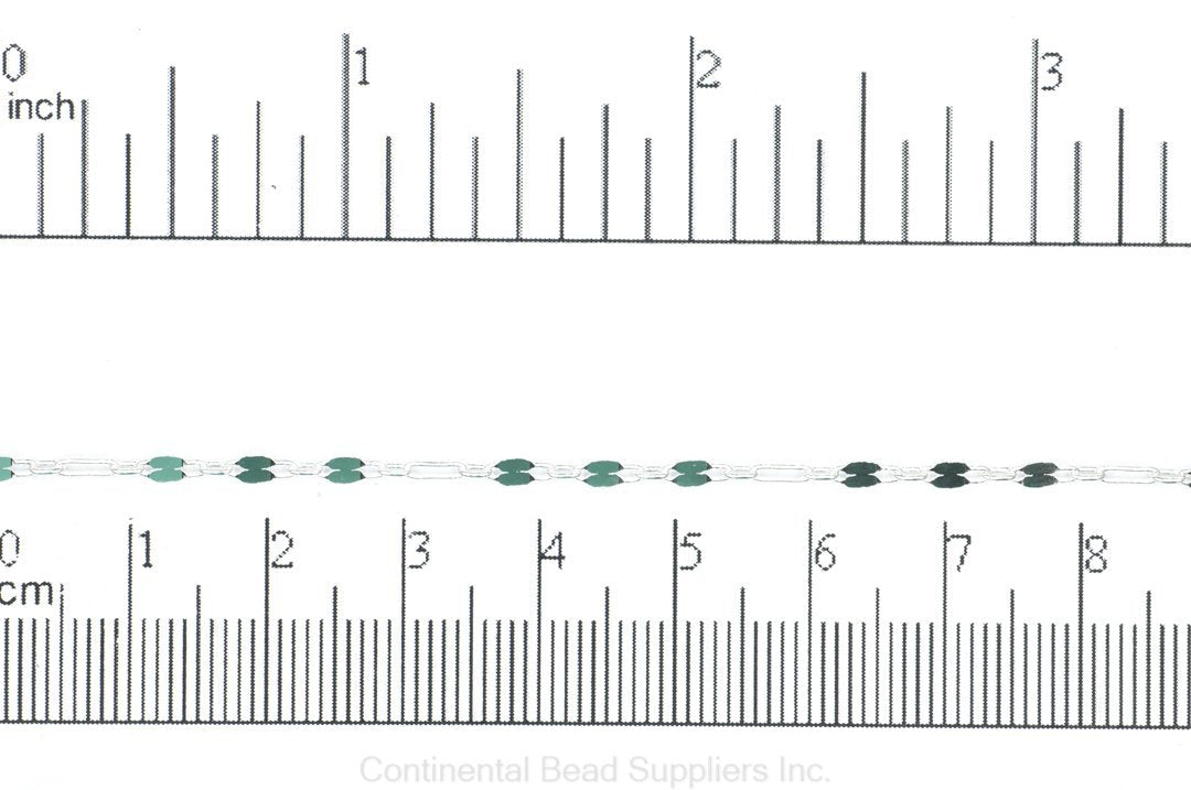6mm Discs with 5mm Rectangle Linked Specialty Chain sold by the Foot available in Multiple Colors - CH 155