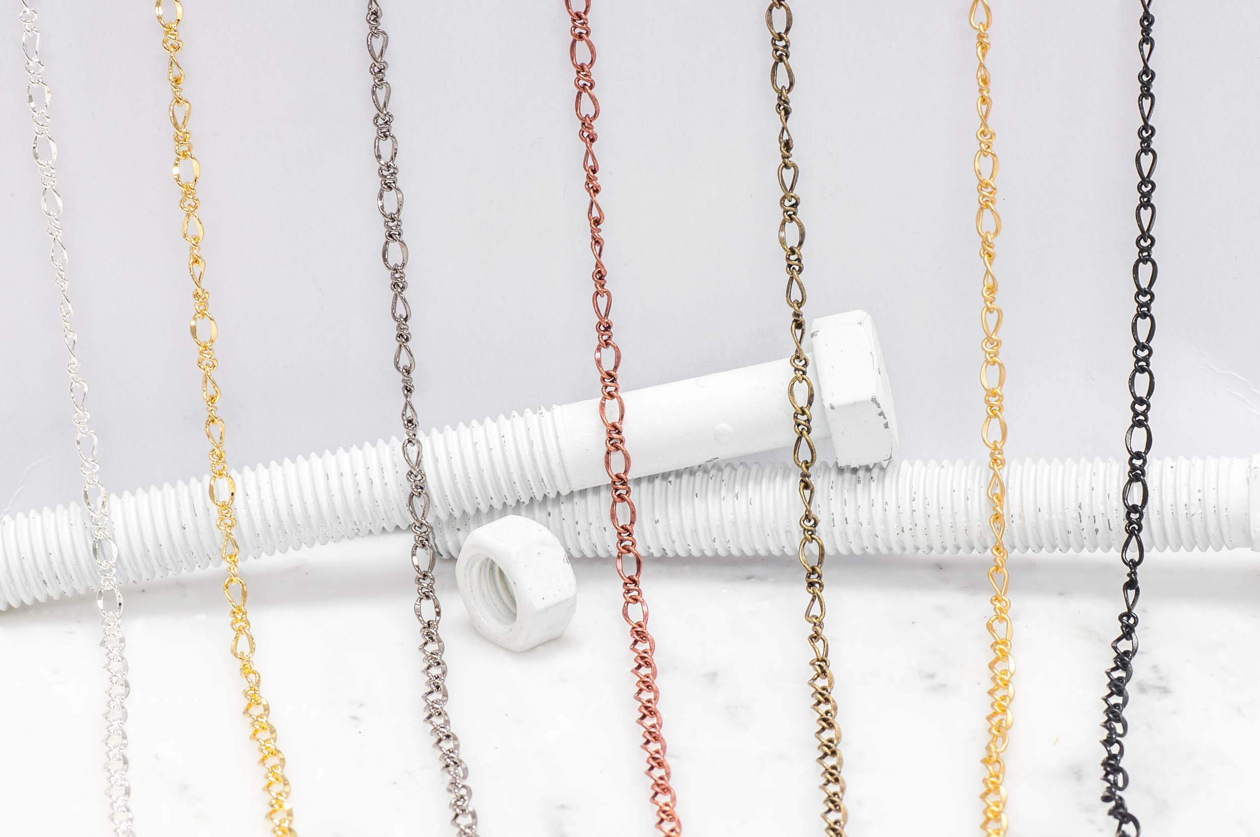 Figaro Chain - Medium Size - Multiple Colors - Nickel-Free - Per Foot CH-1600