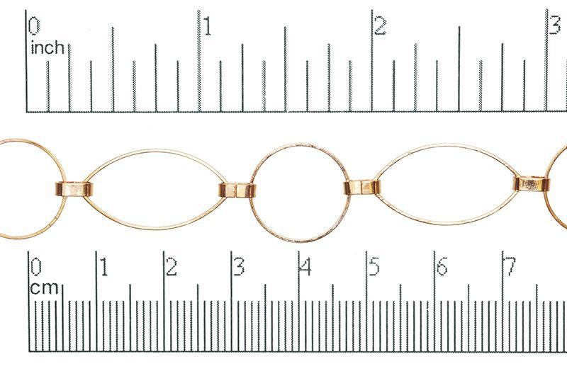 23mm x 12mm Oval and 14.8mm Circle Link Specialty Chain sold by the Foot available in Multiple Colors - CH 308
