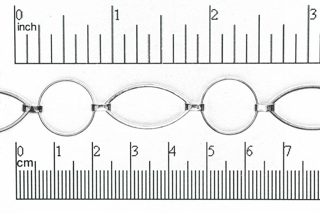 23mm x 12mm Oval and 14.8mm Circle Link Specialty Chain sold by the Foot available in Multiple Colors - CH 308