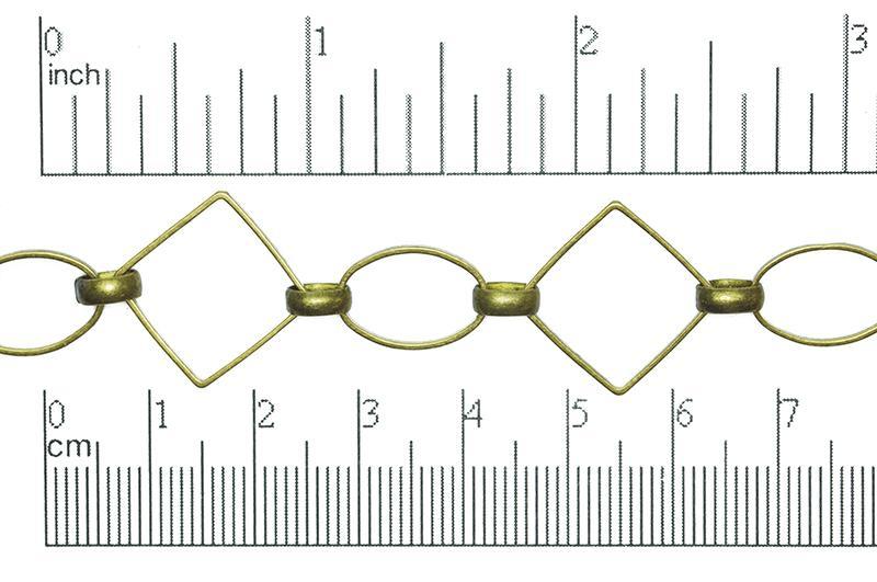 14.5mm x 10.4mm Ovals 18.9mm Diamond Link Specialty Chain sold by the Foot available in Multiple Colors - CH 310