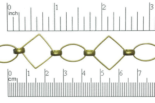 14.5mm x 10.4mm Ovals 18.9mm Diamond Link Specialty Chain sold by the Foot available in Multiple Colors - CH 310